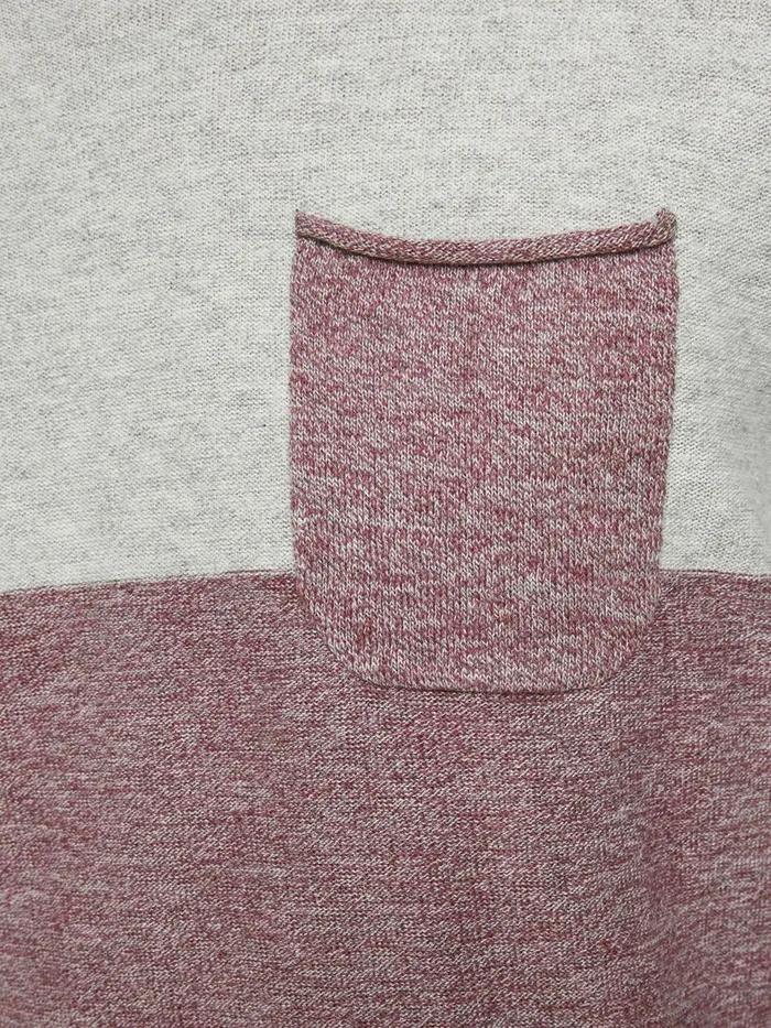 Knitwear JACK and JONES Mens BLOCK STRIPE KNITTED JUMPER Grey Hawthorn Rose Gift for Friend