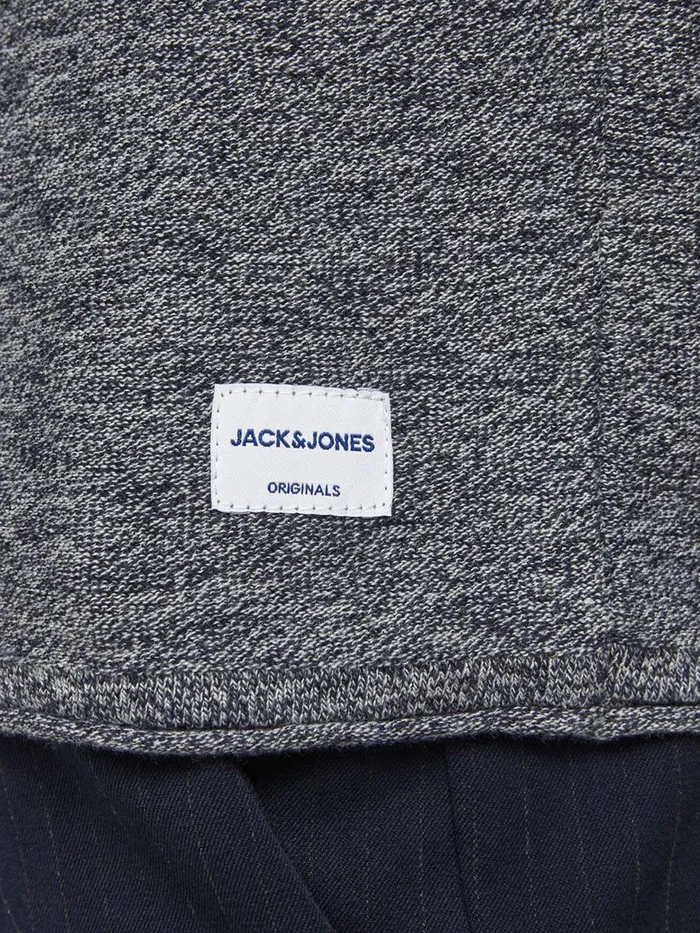 Knitwear JACK and JONES Mens BLOCK STRIPE KNITTED JUMPER Grey Hawthorn Rose Gift for Friend