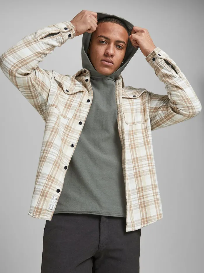 Knitwear JACK and JONES Mens HOODED KNITTED PULLOVER Grey Sedona Sage On Sale
