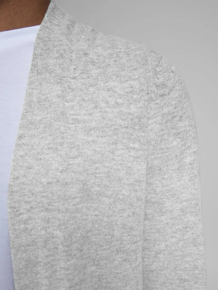 Knitwear JACK and JONES Mens OPEN CARDIGAN Grey Light Grey Melange Online