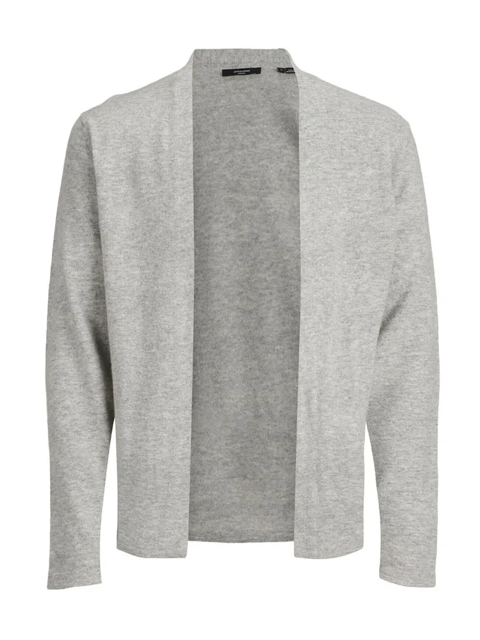 Knitwear JACK and JONES Mens OPEN CARDIGAN Grey Light Grey Melange Online