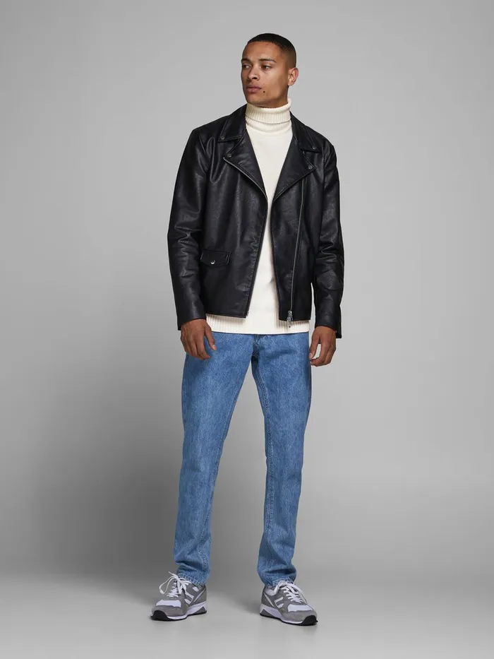 Knitwear JACK and JONES Mens RIBBED ROLL NECK White Cloud Dancer Online