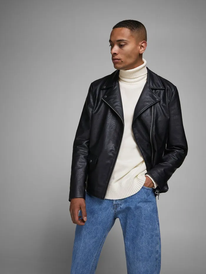 Knitwear JACK and JONES Mens RIBBED ROLL NECK White Cloud Dancer Online
