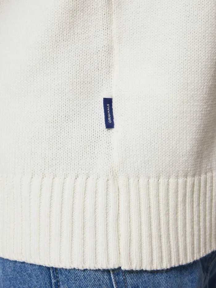 Knitwear JACK and JONES Mens RIBBED ROLL NECK White Cloud Dancer Online