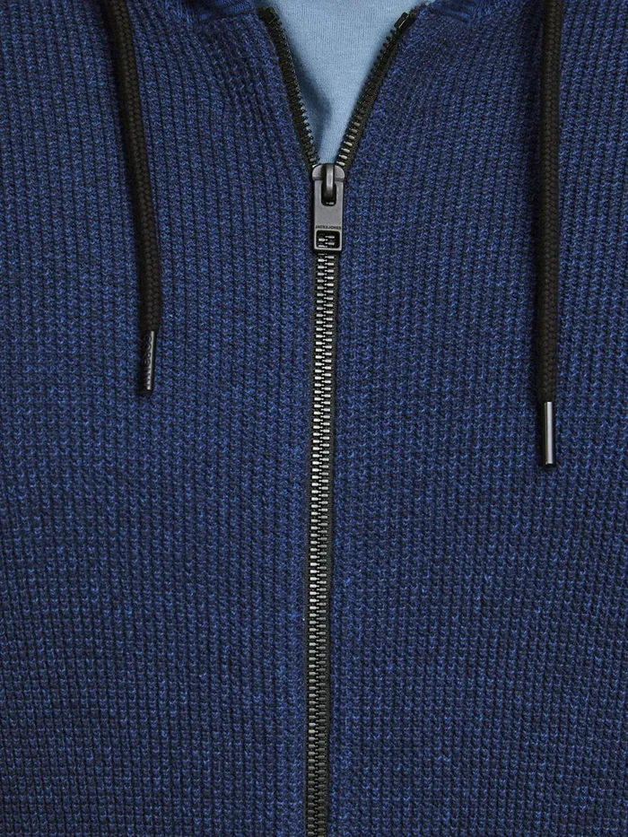 Knitwear JACK and JONES Mens ZIP PLUS SIZE CARDIGAN Blue Navy Blazer Casaul
