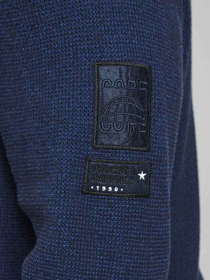 Knitwear JACK and JONES Mens ZIP PLUS SIZE CARDIGAN Blue Navy Blazer Casaul