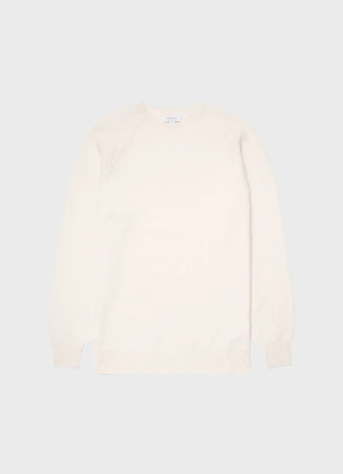 Knitwear Men ussunspel Lambswool Crew Neck Jumper Ecru