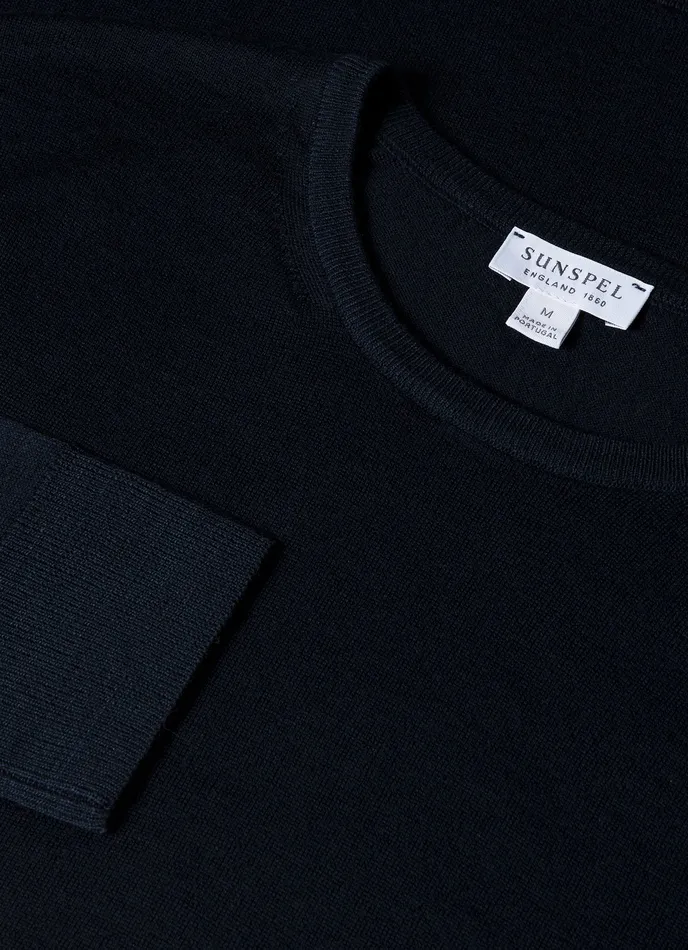 Knitwear ussunspel Men ExtraFine Merino Crew Neck Light Navy Knitwear ussunspel Men ExtraFine Merino Crew Neck Light Navy