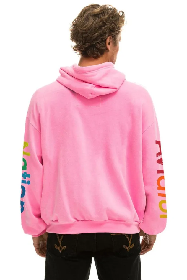 La Jolla Relaxed Pullover Hoodie 8211 Neon Pink WomenMen Aviator Nation Hoodies
