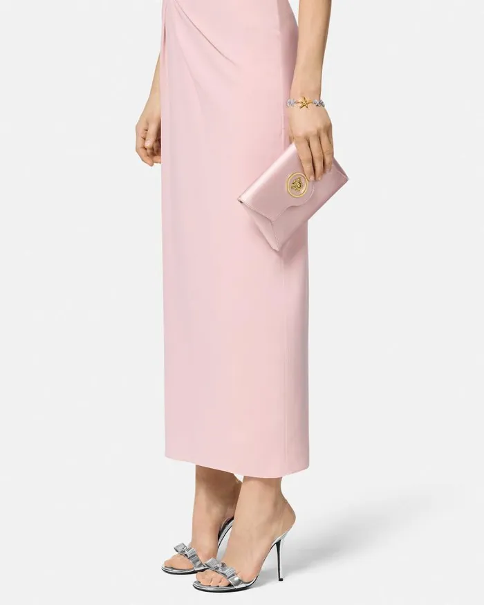 La Medusa Envelope Clutch Light Pink Women Versace Shoulder and Crossbody