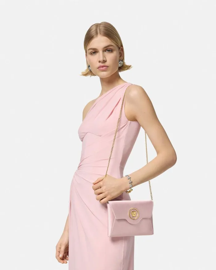 La Medusa Envelope Clutch Light Pink Women Versace Shoulder and Crossbody