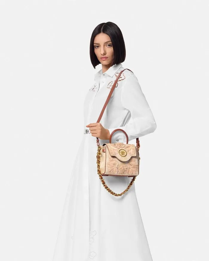 La Medusa Small Handbag Beige Women Versace Top Handle