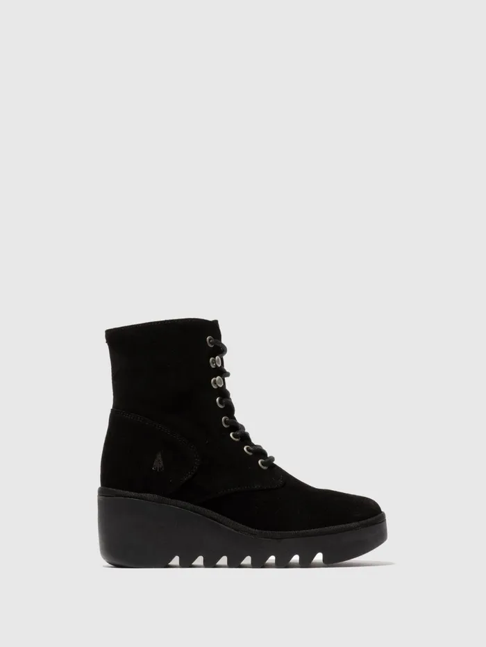 Laceup Ankle Boots BIRR534FLY OIL SUEDE BLACK Women Fly London Ankle Boots