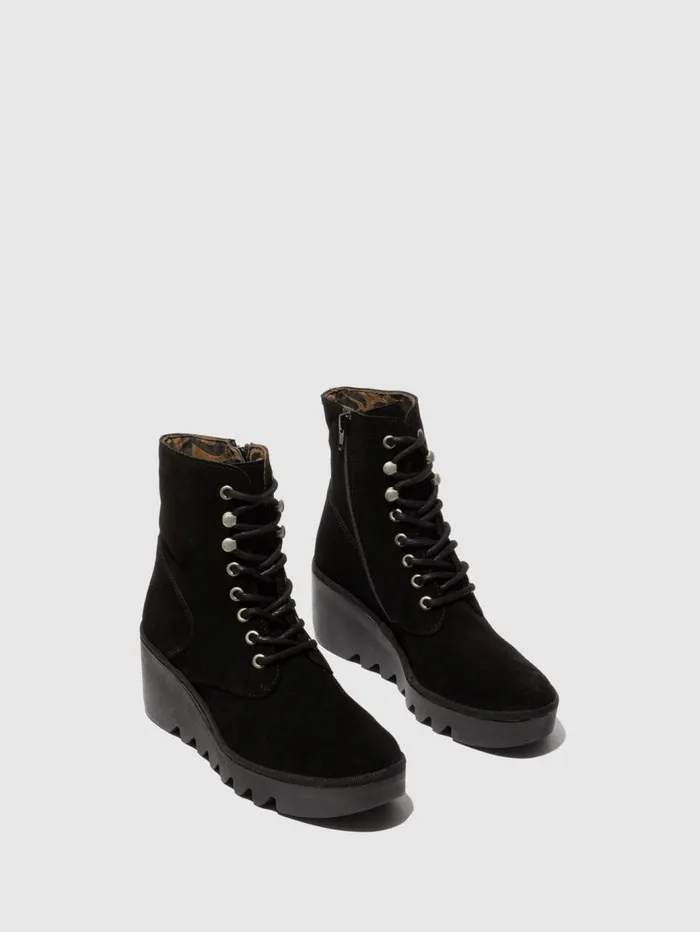 Laceup Ankle Boots BIRR534FLY OIL SUEDE BLACK Women Fly London Ankle Boots