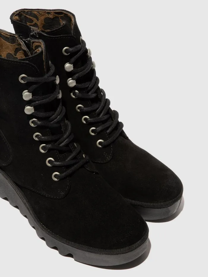 Laceup Ankle Boots BIRR534FLY OIL SUEDE BLACK Women Fly London Ankle Boots