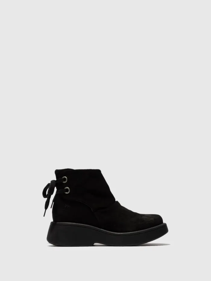 Laceup Ankle Boots MEBS189FLY OIL SUEDE BLACK Women Fly London Ankle Boots