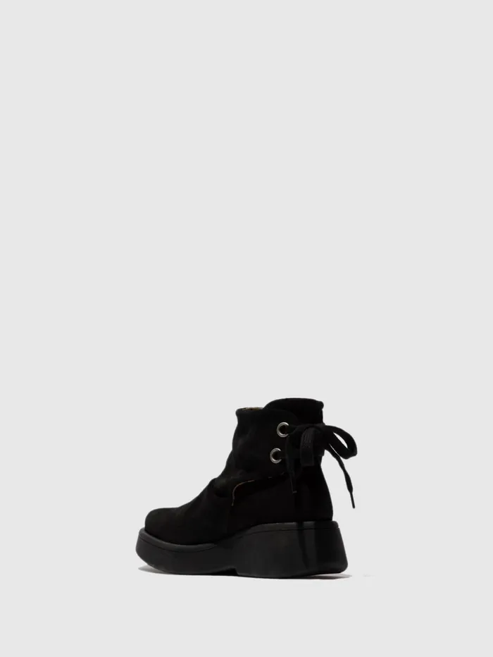 Laceup Ankle Boots MEBS189FLY OIL SUEDE BLACK Women Fly London Ankle Boots