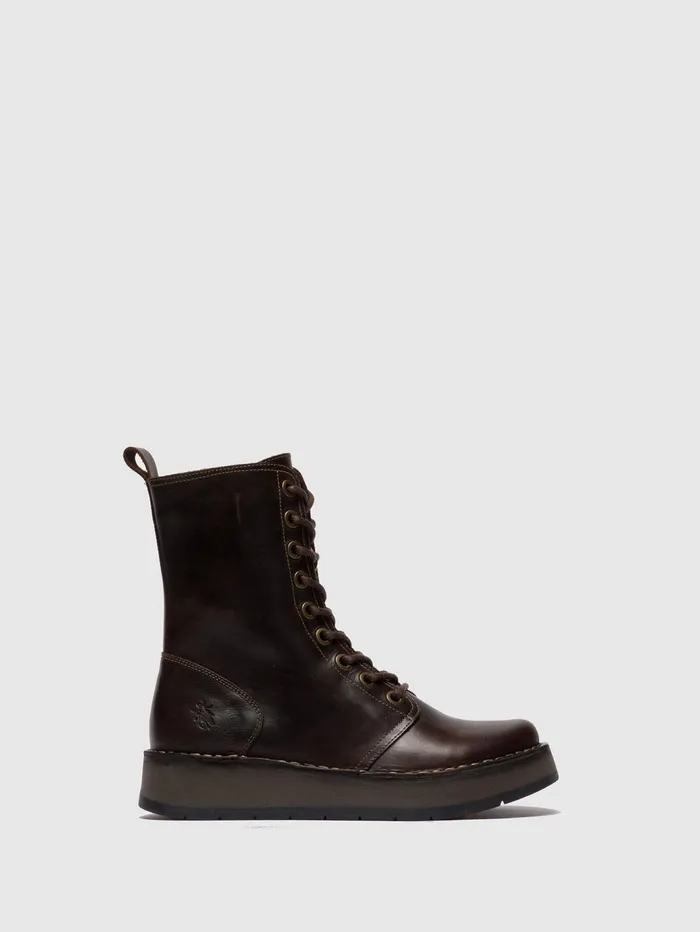 Laceup Ankle Boots RAMI043FLY RUG DK BROWN Women Fly London Ankle Boots