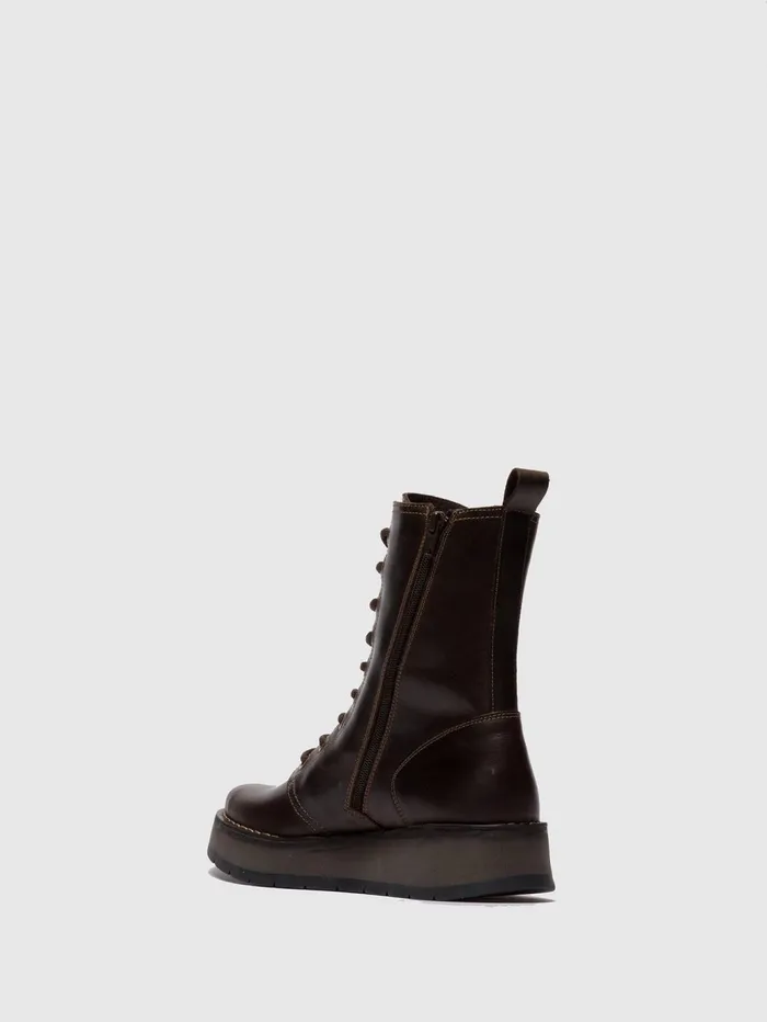 Laceup Ankle Boots RAMI043FLY RUG DK BROWN Women Fly London Ankle Boots