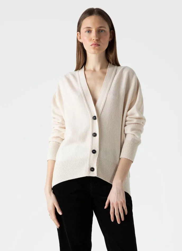 Lambswool Cardigan Ecru Women SUNSPEL Knitwear