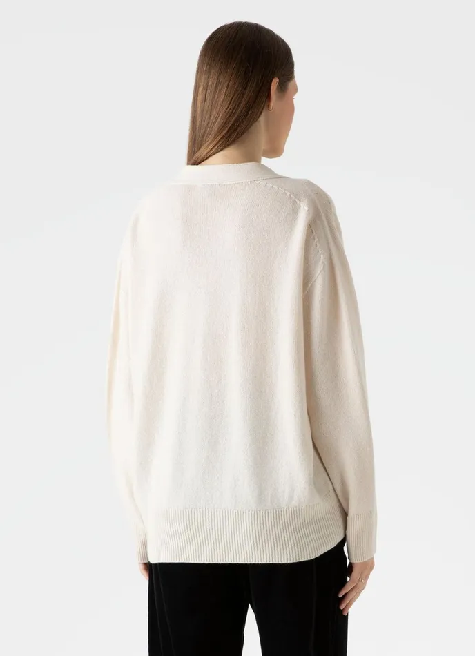 Lambswool Cardigan Ecru Women SUNSPEL Knitwear