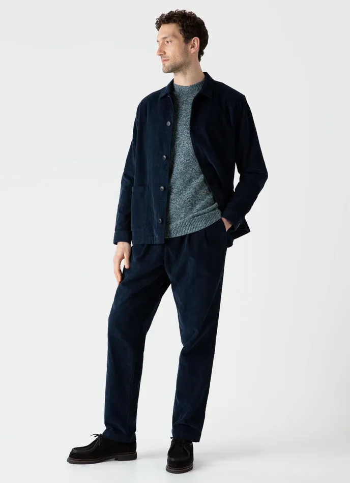 Lambswool Crew Neck Jumper Green Sage Twist Men SUNSPEL Knitwear