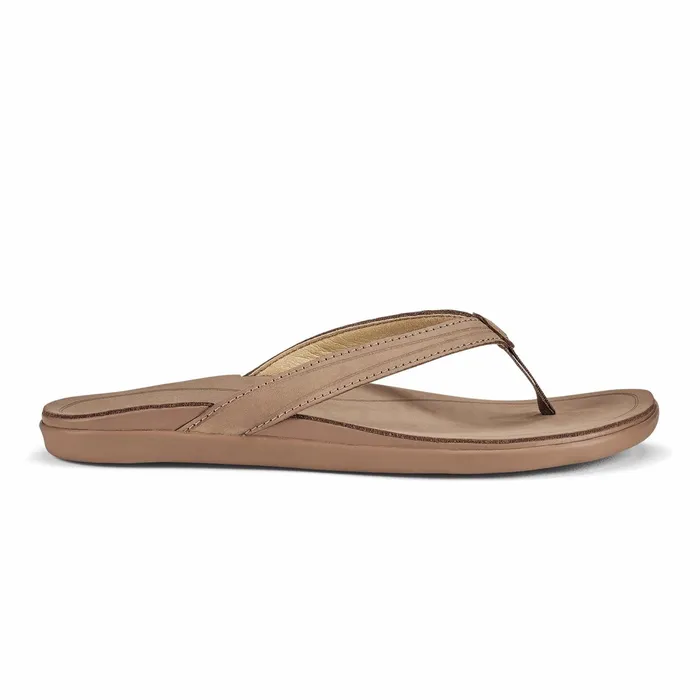 Leather Women Olukai Aukai Leather Beach Sandals 8211 Tan