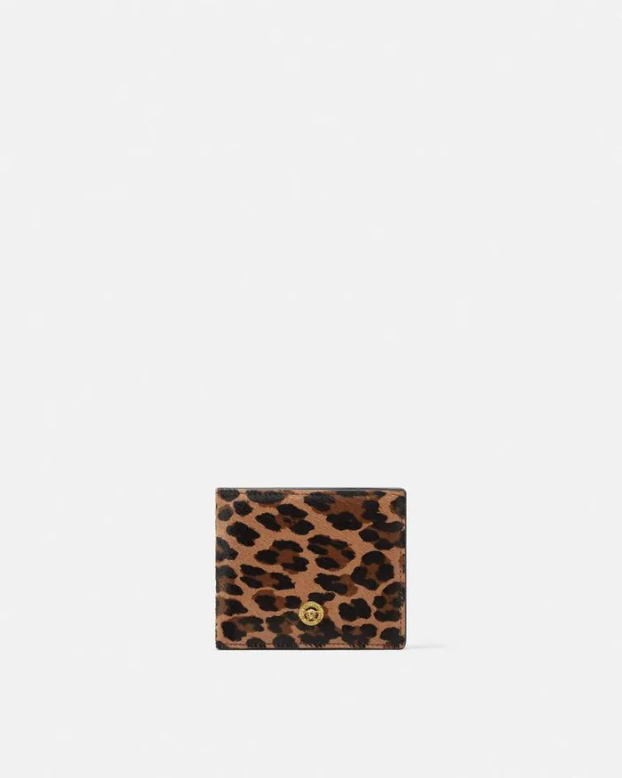Leopard Medusa Biggie Wallet Animalier WomenMen Versace Wallets