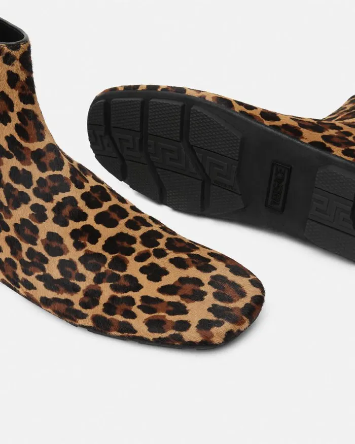 Leopard Villa Ankle Boots Animalier Men Versace Boots