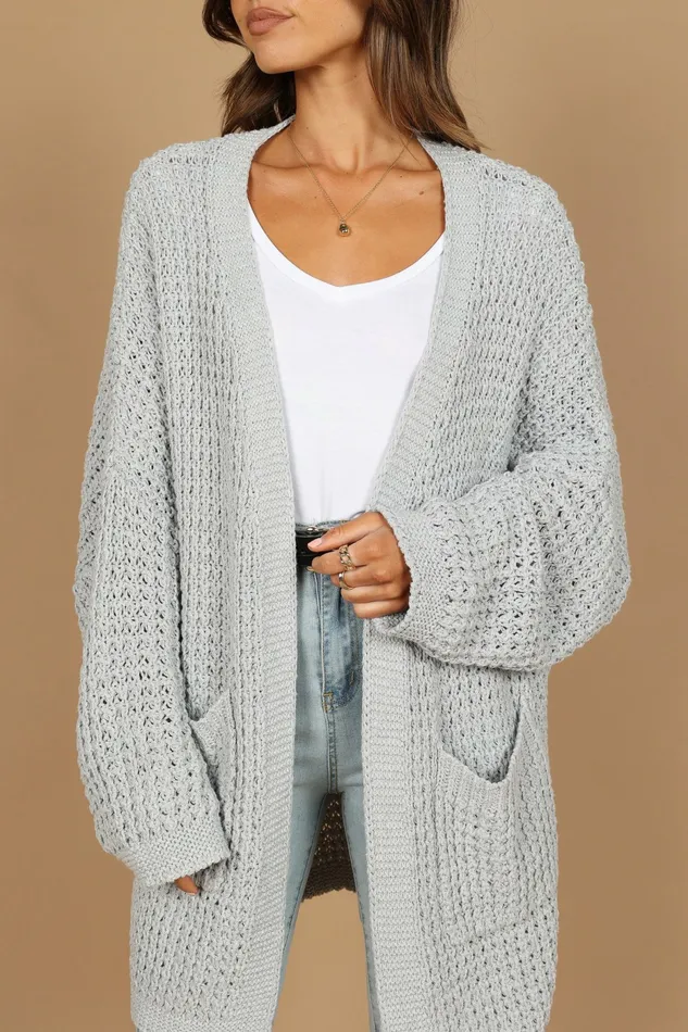Leyonie Cardigan Grey Sweaters Petal and Pup Women