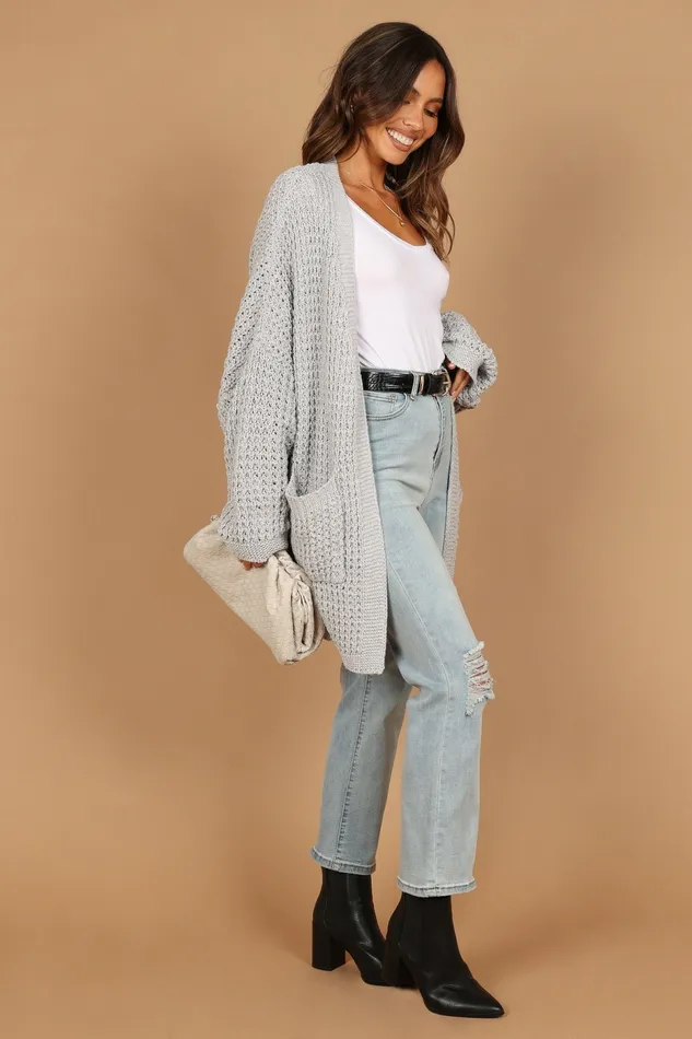 Leyonie Cardigan Grey Sweaters Petal and Pup Women