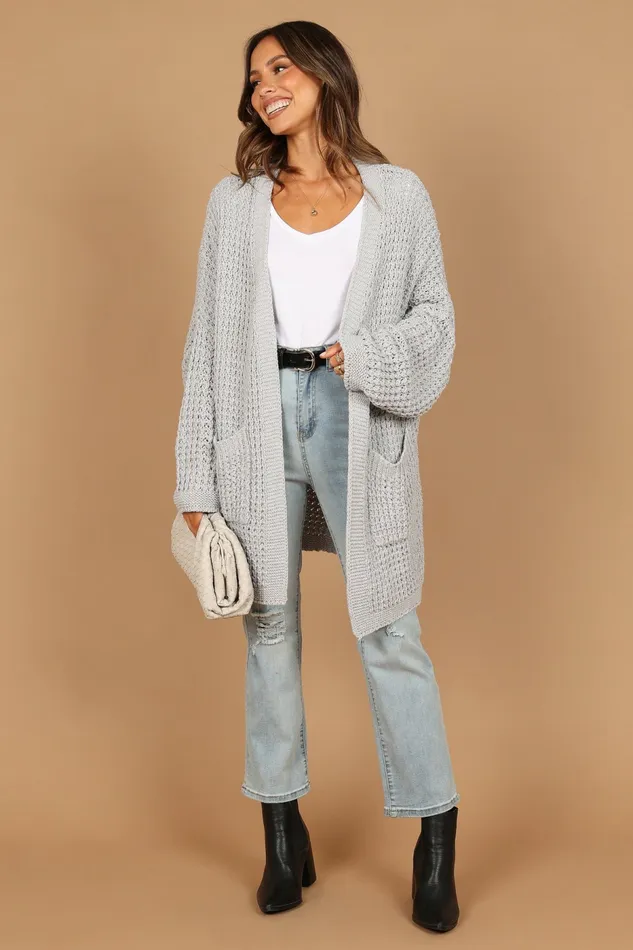 Leyonie Cardigan Grey Sweaters Petal and Pup Women