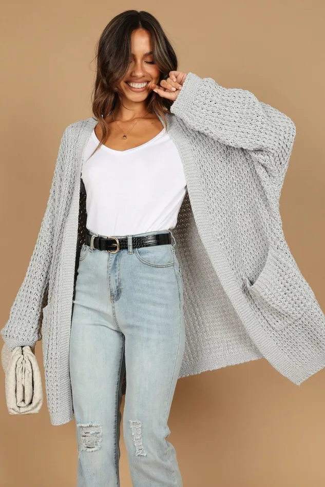 Leyonie Cardigan Grey Sweaters Petal and Pup Women