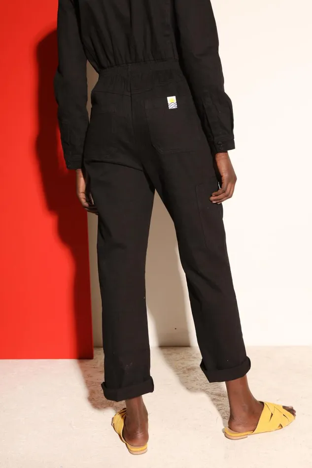LF Markey One Pieces Women Danny Stretch Drill Boilersuit Black