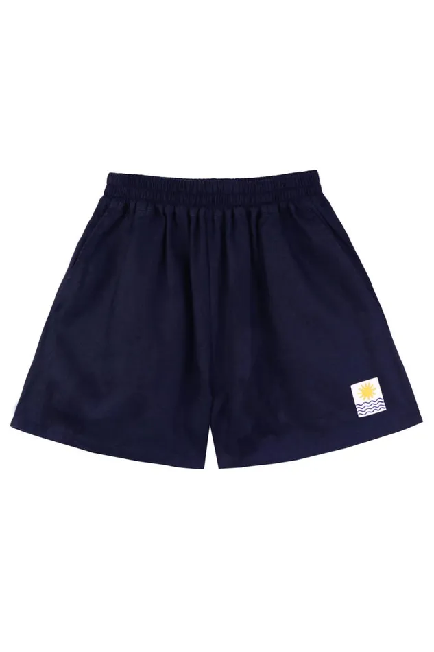 LF Markey Shorts Women Basic Linen Shorts Navy