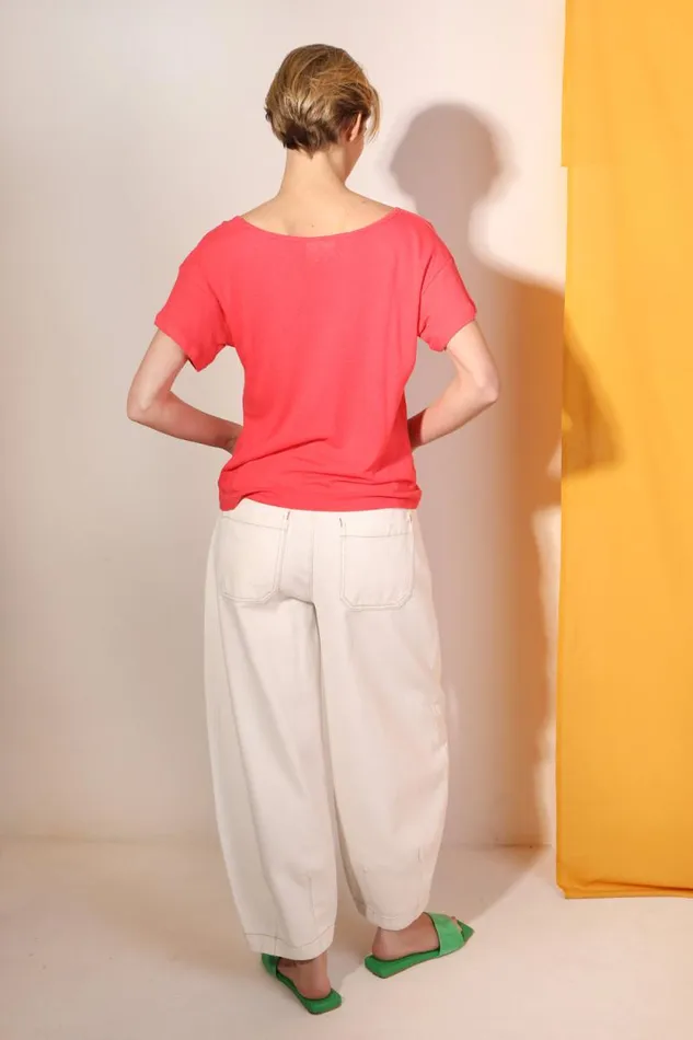 LF Markey Tops Women Square Cut Tee Raspberry