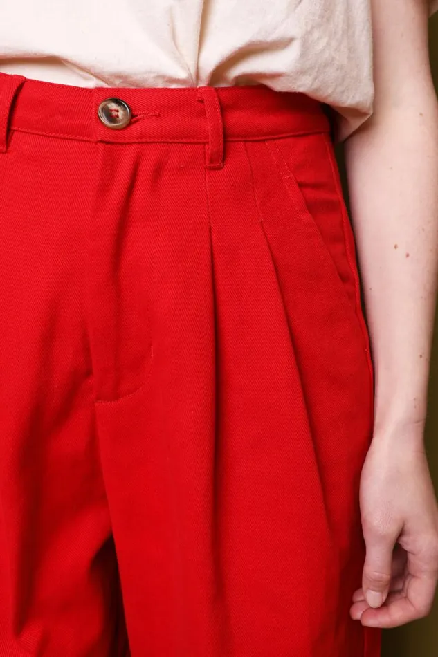LF Markey Trousers Women Classic Slacks Red