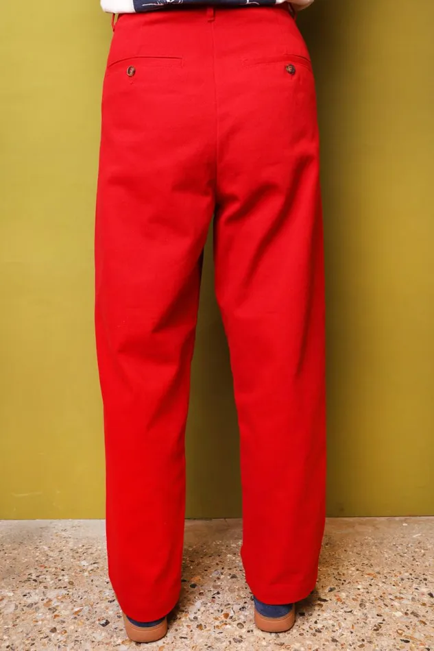LF Markey Trousers Women Classic Slacks Red