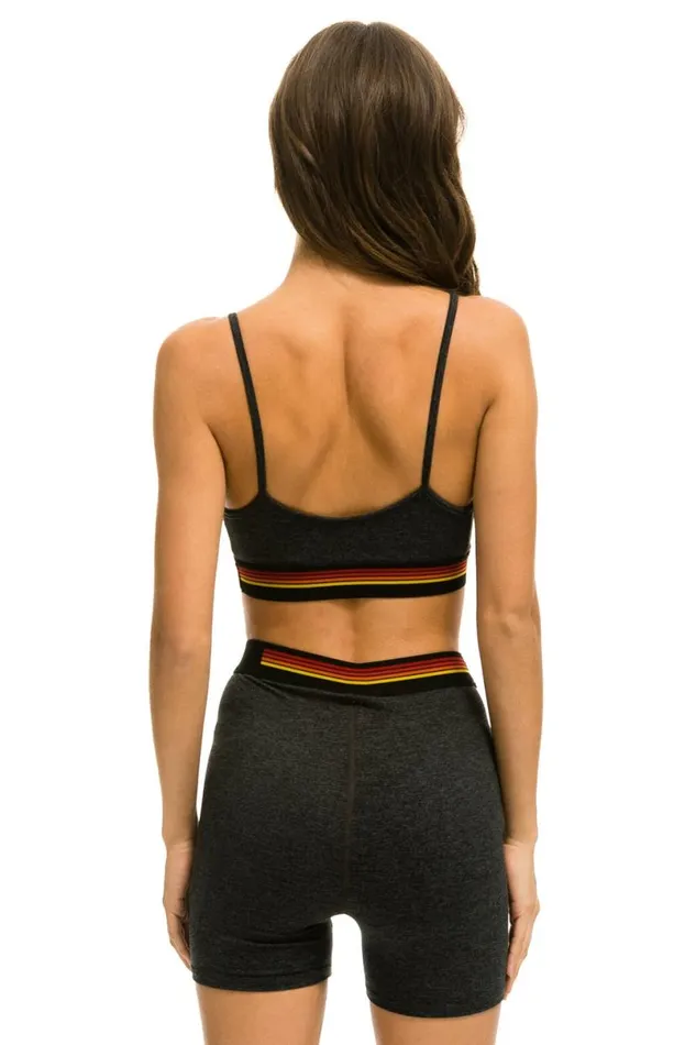 Logo 4 Inch HiRise Biker Short 8211 Charcoal Women Aviator Nation Shorts