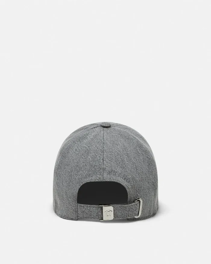 Logo Denim Baseball Cap Black WomenMen Versace Hats and Caps