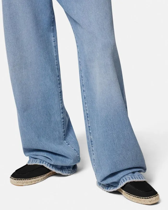 Logo Suede Espadrilles Black Men Versace Loafers and Slippers