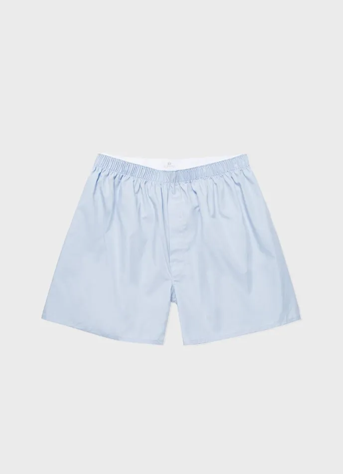 Long Cut Classic Boxer Shorts Plain Blue Men SUNSPEL Boxer Shorts