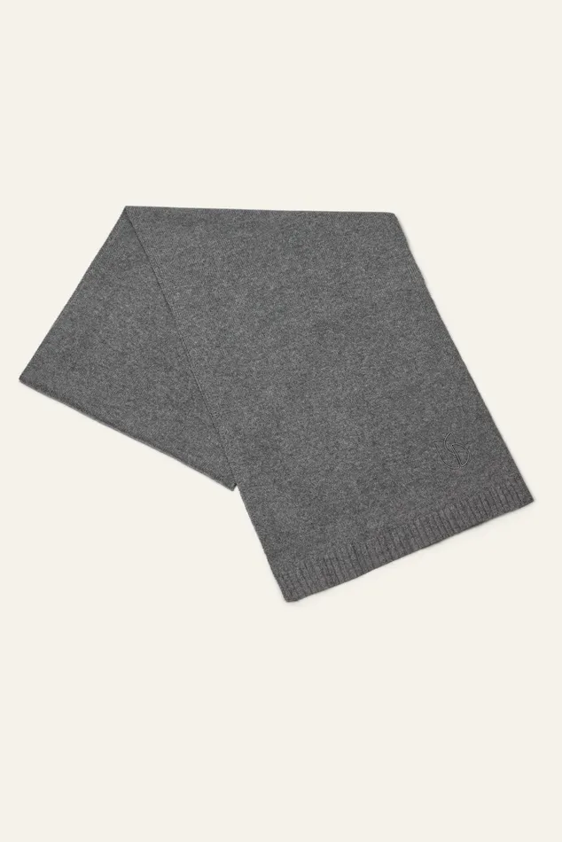 Long Knitted Scarf Comie Gray Women Baandsh Scarves and Beanies