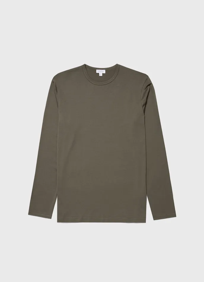 Long Sleeve Classic Tshirt Khaki Men Tshirts ussunspel