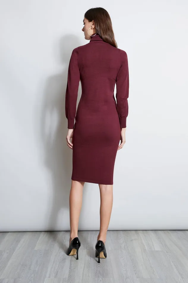 Long Sleeve Dresses Women Elie Tahari Geometric Keyhole Dress MERLOT