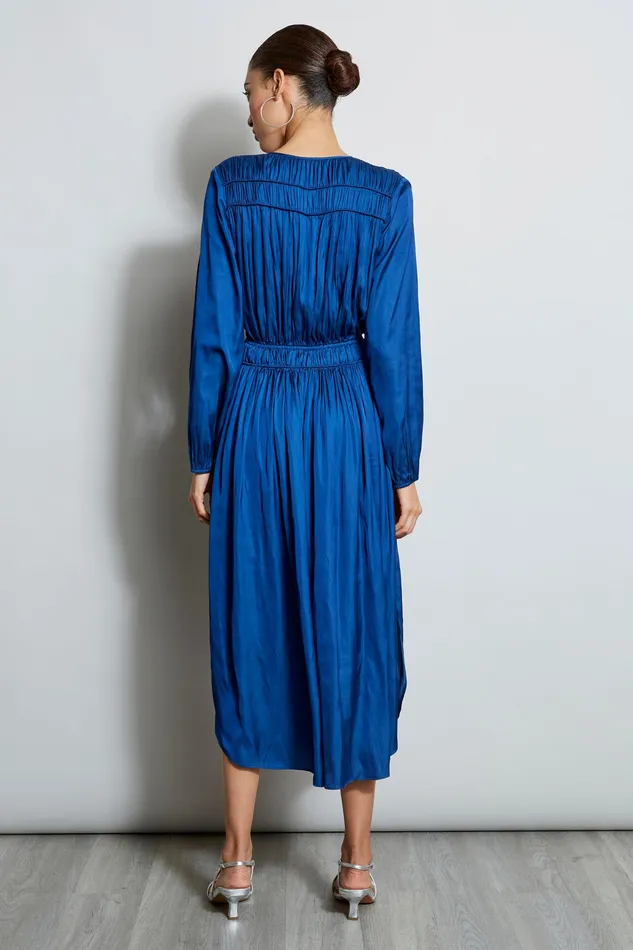 Long Sleeve Dresses Women Elie Tahari Long Sleeve Flare Dress LAPIS