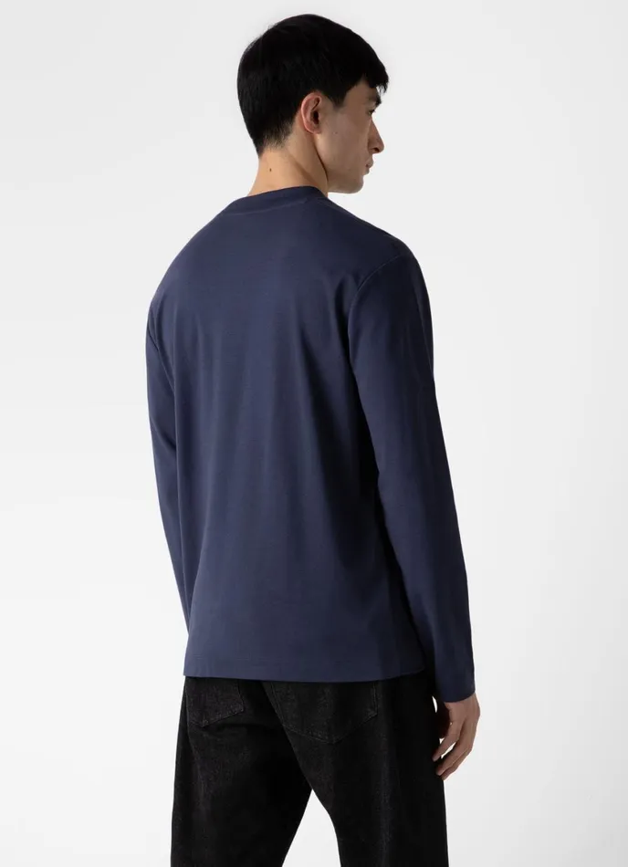 Long Sleeve Heavyweight Tshirt Navy Men SUNSPEL Tshirts