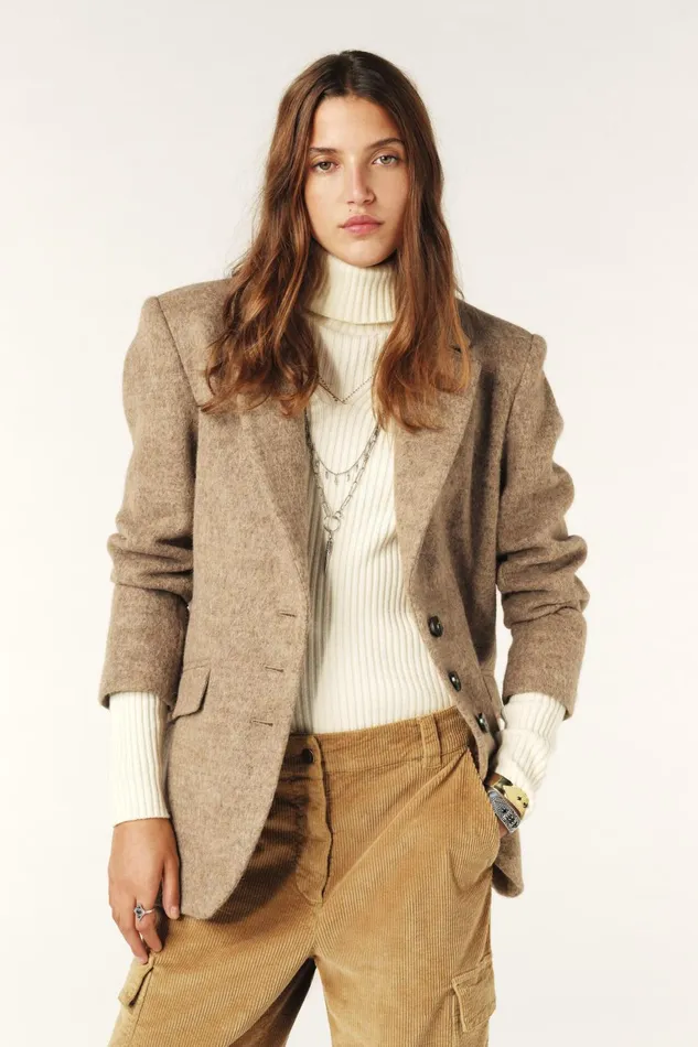 LongSleeve Jacket Kierel Beige Women Baandsh Jackets and Coats