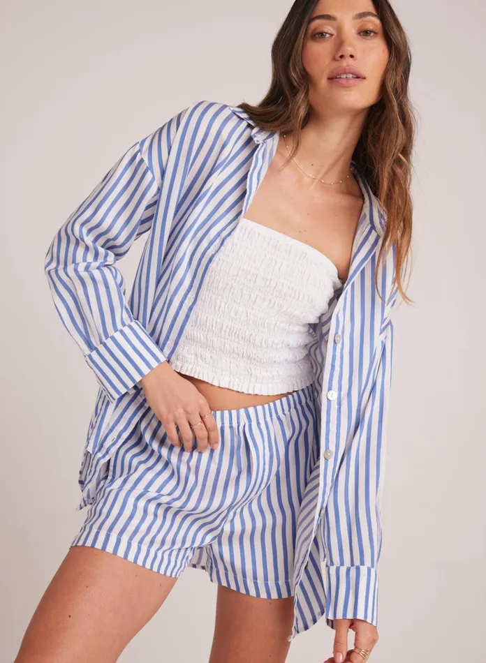 Long Sleeve Women Bella Dahl Boyfriend Button Down 8211 Bahia Breeze Stripe Long Sleeve Women Bella Dahl Boyfriend Button Down 8211 Bahia Breeze Stripe