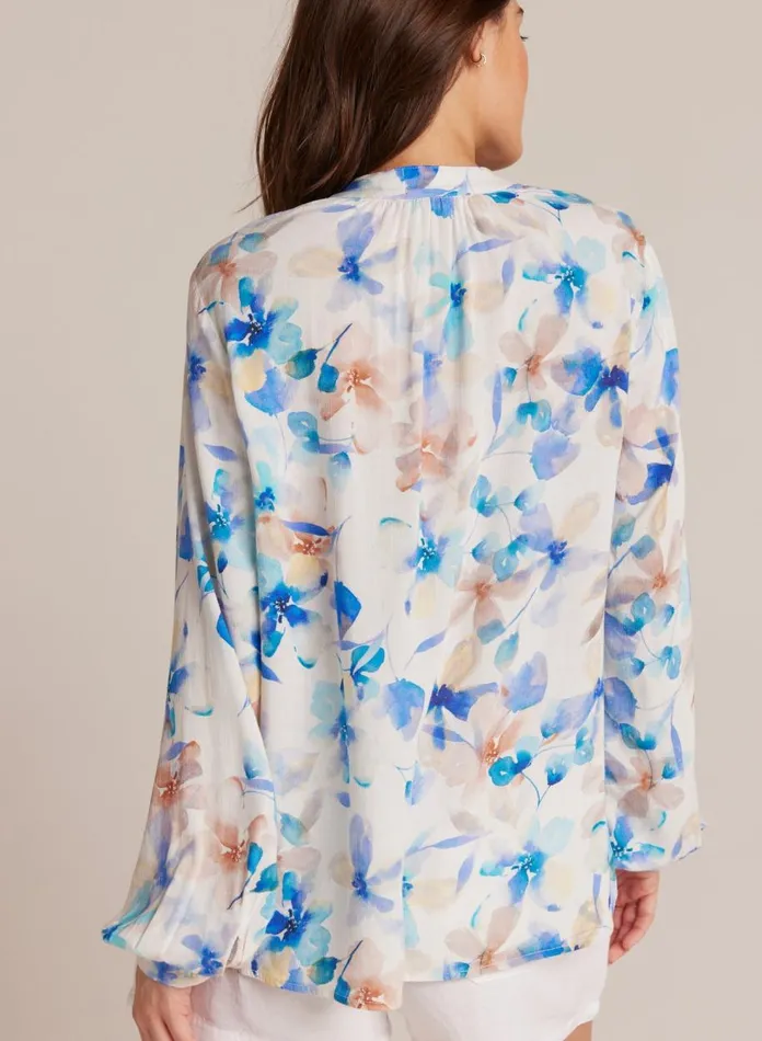 Long Sleeve Women Bella Dahl Button Loop Front Shirt 8211 Malibu Floral Print Long Sleeve Women Bella Dahl Button Loop Front Shirt 8211 Malibu Floral Print